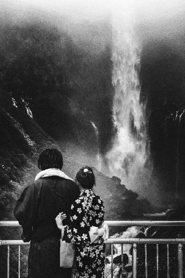 Couple and waterfall
