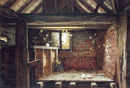 Among the Rafters, Speke Hall, Liverpool  on paper on de Elias Mollineaux Bancroft