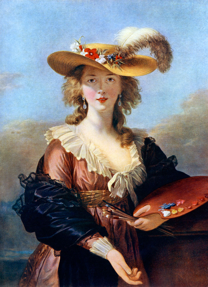 Self Portrait in a Straw Hat de Elisabeth Louise Vigee-Lebrun