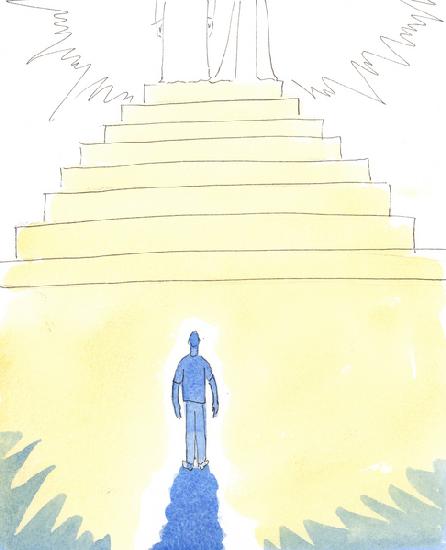 Each of us can picture himself as standing at the edge of Heaven, near the steps that lead up to Chr