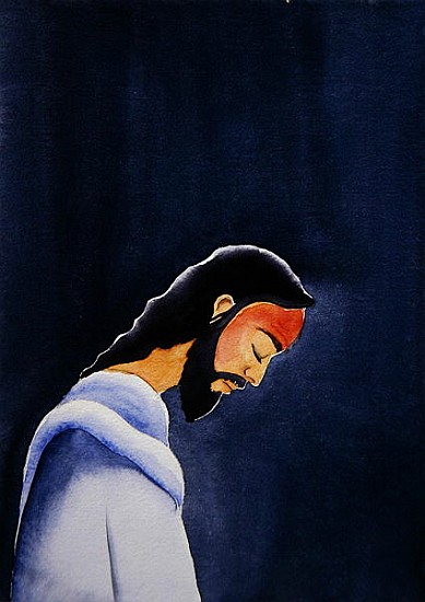 In His agony Jesus prays in Gethsemane to His Father, 2006 (w/c on paper)  de Elizabeth  Wang