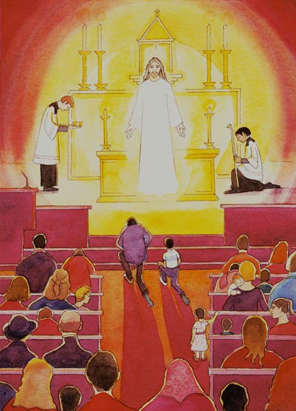 Jesus Christ is truly present in the Blessed Sacrament, 2005 (w/c on paper)  de Elizabeth  Wang
