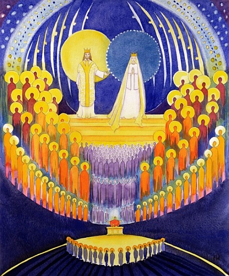 The Coronation of the Virgin Mary and the Glory of all the Saints, 2003 (w/c on paper)  de Elizabeth  Wang