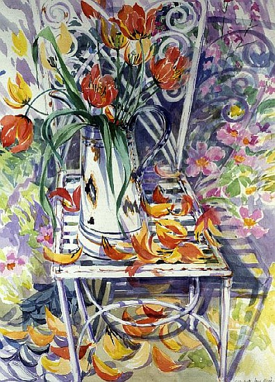 Garden Chair and Poppies de Elizabeth Jane  Lloyd
