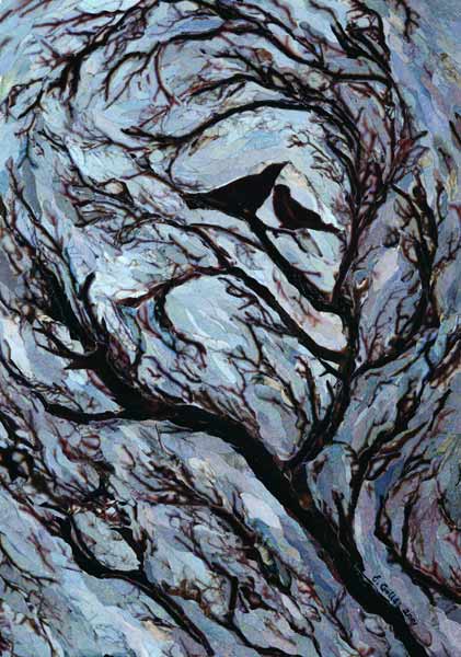 Stormy Day, Greenwich Park, 2001 (paper mosaic collage)  de Ellen  Golla