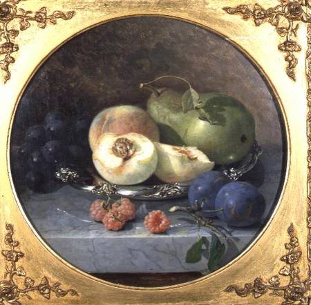 Still Life of Fruit on a Marble Ledge (pair of 63908) de Eloise Harriet Stannard