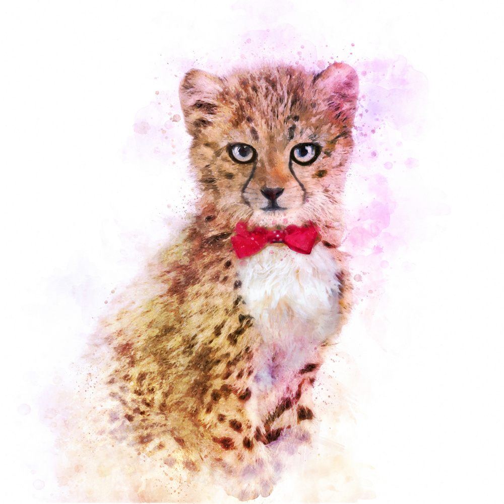 Baby Cheetah Watercolor de Emel Tunaboylu