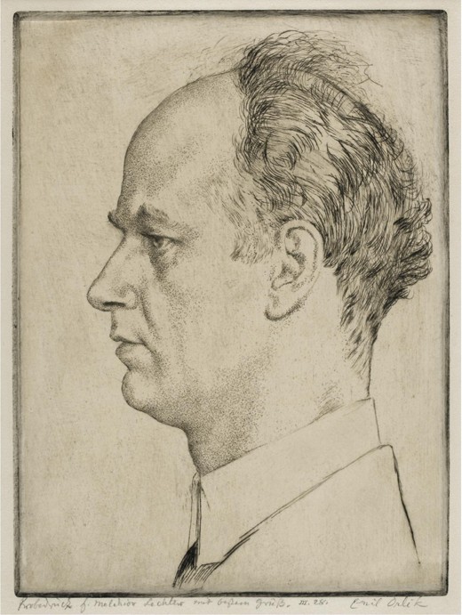 Portrait of Wilhelm Furtwängler (1886-1954) de Emil Orlik