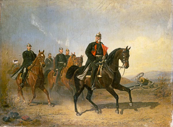 Emperor Wilhelm I. of Preussen to horse with Bisma de Emil Volkers
