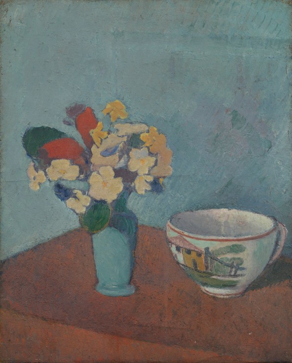 Vase with flowers and cup de Emile Bernard