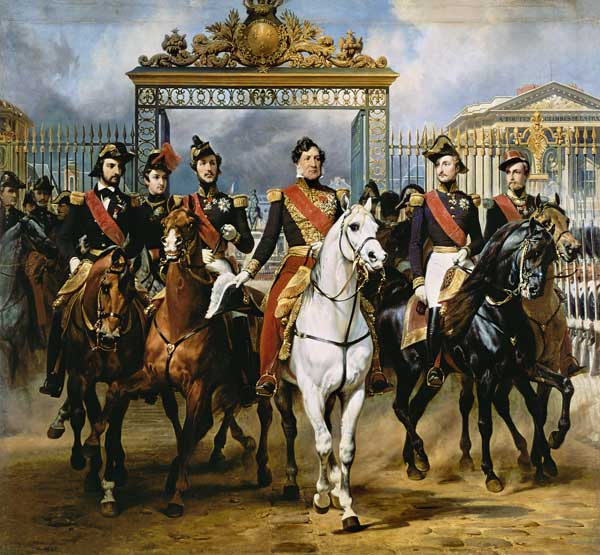 Louis Philippe and his sons to horse at this leave de Emile Jean Horace Vernet
