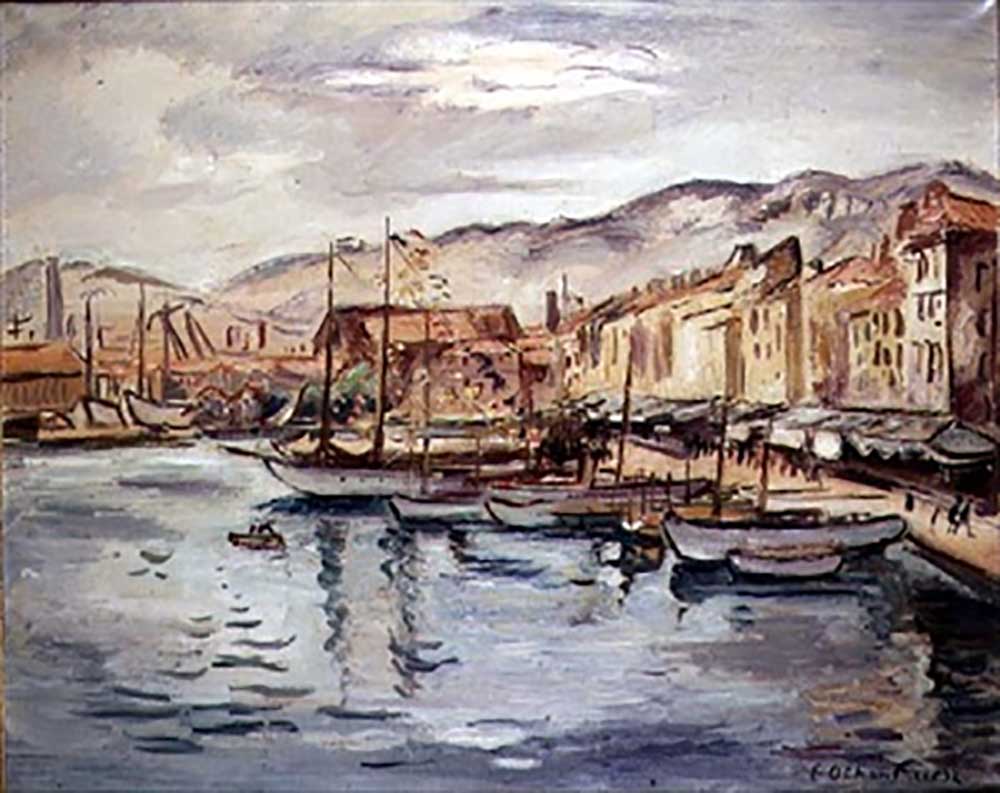 Pariose Boats in the Port, Toulon de Emile Othon Friesz