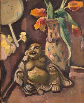 Still life with a Buddha statuette