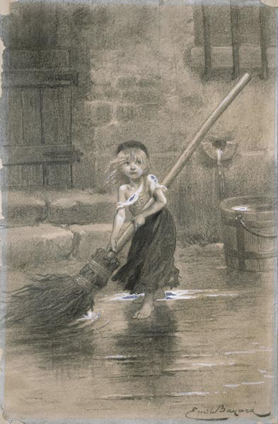 Cosette. Illustration from Les Misérables by Victor Hugo de Emile Antoine Bayard