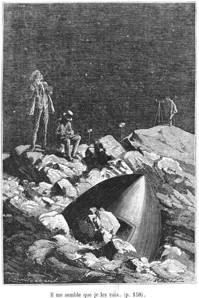 Illustration from ''From the Earth to the Moon'' Jules Verne (1828-1905) Paris, Hetzel, published in de Emile Antoine Bayard