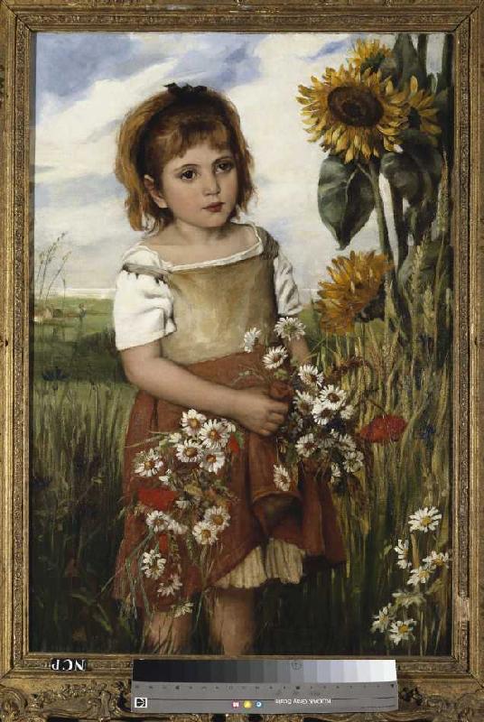Mädchen mit Wiesenblumen de Emily S. Readshaw