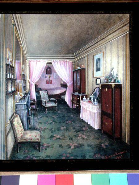 Bedchamber Interior at the Hotel Rainbeaux, Paris de Emma Roberts