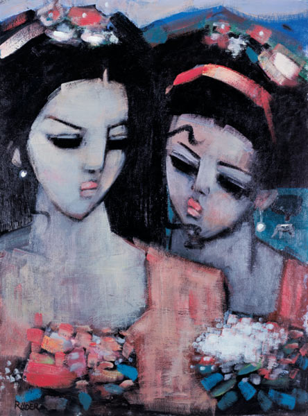 Sisters (oil on canvas)  de Endre  Roder