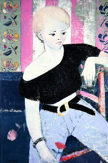 Girl with Rose (oil on canvas)  de Endre  Roder