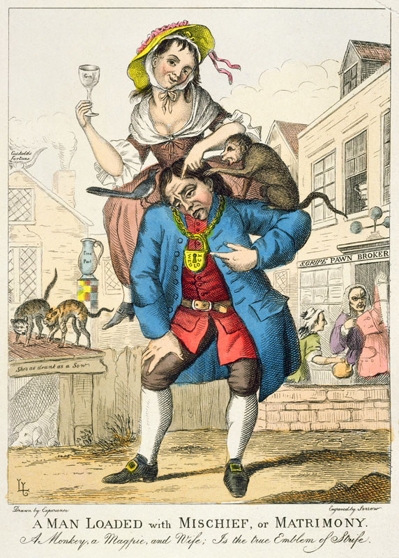 A Man Loaded with Mischief, or Matrimony, c.1766 de English School