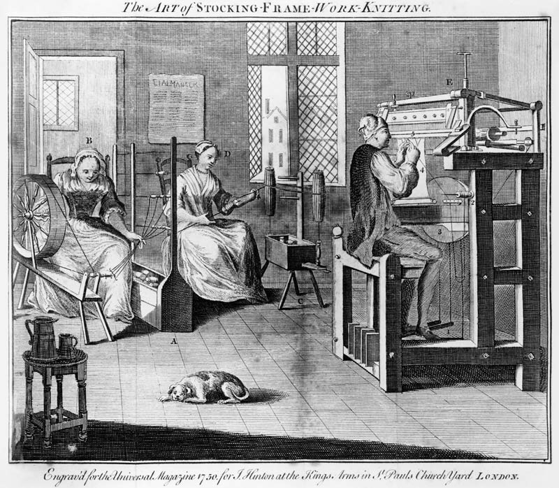 The Art of Stocking-Frame-Work-Knitting; engraved for the ''Universal Magazine'' 1750 de English School