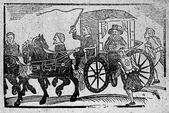 A nobleman in his carriage, an illustration from ''A Book of Roxburghe Ballads'' de English School