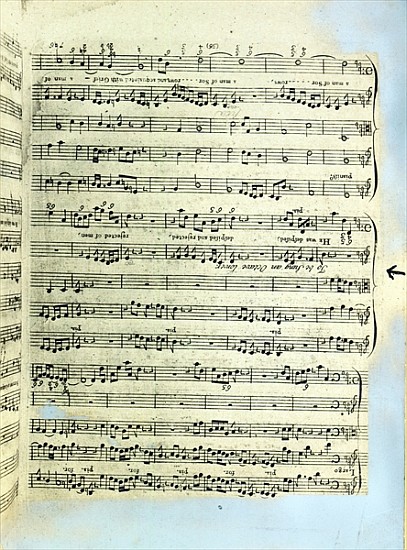 A page from one of the only two copies known to exist of the first printing of Handel''s Messiah in  de English School