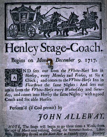 Advertisement for the Henley Stage Coach de English School