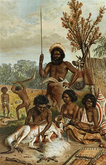 An Australian family-party from New South Wales, from ''The History of Mankind'', Vol.1, by Prof. Fr de English School