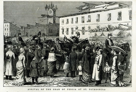 Arrival of the Shah of Persia at St. Petersburg, from ''The Graphic'', June 8th 1878 de English School