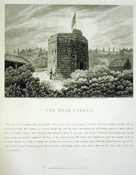 The Bear Garden, after a 17th century drawing of London called 'the Antwerp View' de English School