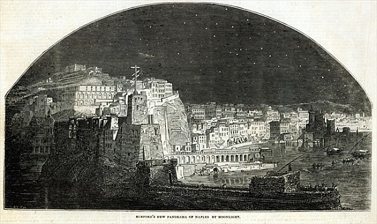 Burford''s New Panorama of Naples Moonlight, from ''The Illustrated London News'', 11th January 1845 de English School
