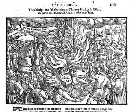 The Burning of Thomas Haukes, 10 June 1555 de English School