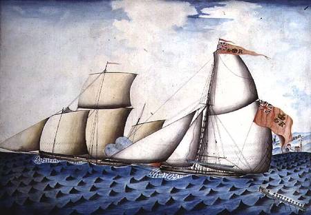 The Capture of "The Four Brothers" by "The Badger", Revenue Cutter de English School