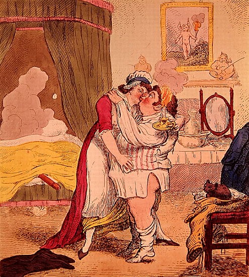 Caricature satirising the relationship of Charles James Fox and Elizabeth Armistead de English School