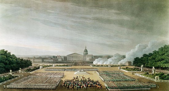 Ceremony of the Te Deum the Allied Armies in Louis XV Square, Paris, on 10th April 1814 de English School