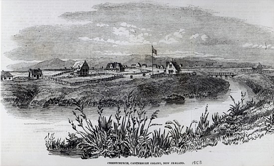 Christchurch, Canterbury Colony, New Zealand, from ''The Illustrated London News'', 9th April 1853 de English School