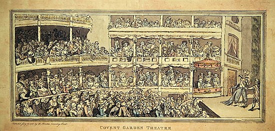 Covent Garden Theatre, 1786 (pen and ink with wash on paper) de English School