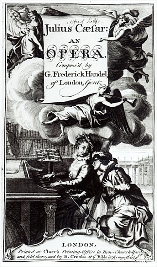 Cover of Sheet Music for Julius Caesar, an Opera Handel, published in 1724 de English School