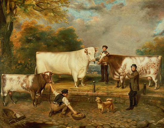 Cows with a herdsman de English School