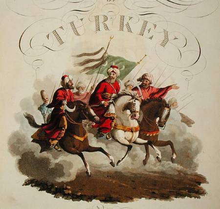 Detail of title page, from 'Costumes of the Various Nations', Volume VII, 'The Military Costume of T de English School