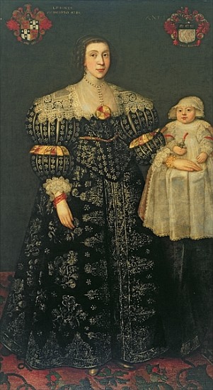 Double Portrait of Mary, Lady Bowes, Aged 24, and her Eldest Son, Thomas de English School