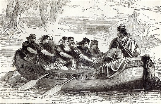 Edgar the Pacific being rowed down the River Dee Eight Tributary Princes, illustration from ''Cassel de English School