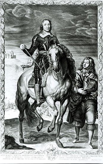 Equestrian Portrait of Oliver Cromwell (1599-1658) de English School