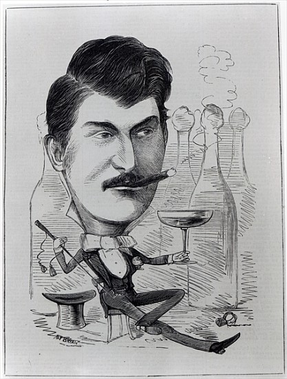 George Leybourne, The Original ''Champagne Charlie'', illustration from ''The Entr''acte'', August 2 de English School