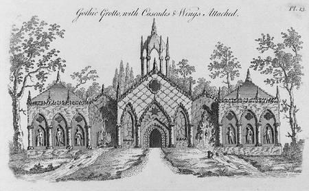 Gothic Grotto with Cascades and Wings Attached, from 'Grotesque Architecture or Rural Amusement' by de English School