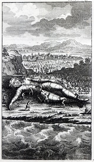 Gulliver captured the Lilliputians, illustration from ''Gulliver''s Travels''Jonathan Swift de English School