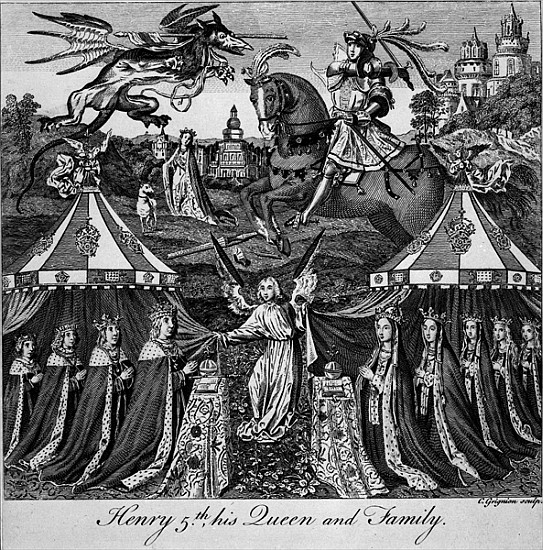 Henry 5th, his Queen and Family; engraved by Charles Grignion (1717-1810) de English School