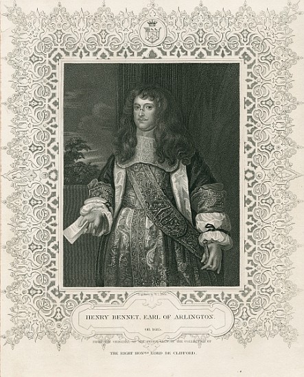 Henry Bennet, 1st Earl of Arlington, from ''Lodge''s British Portraits'' de English School