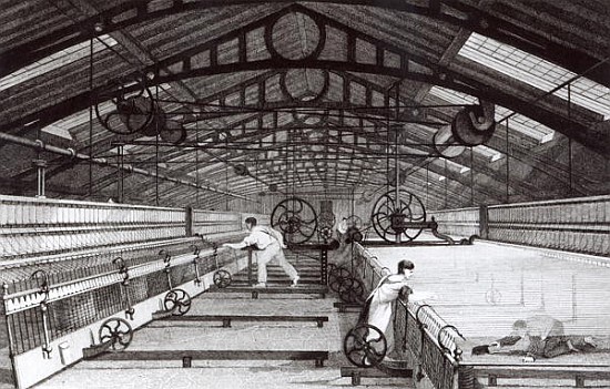 Interior of a Cotton Mill de English School